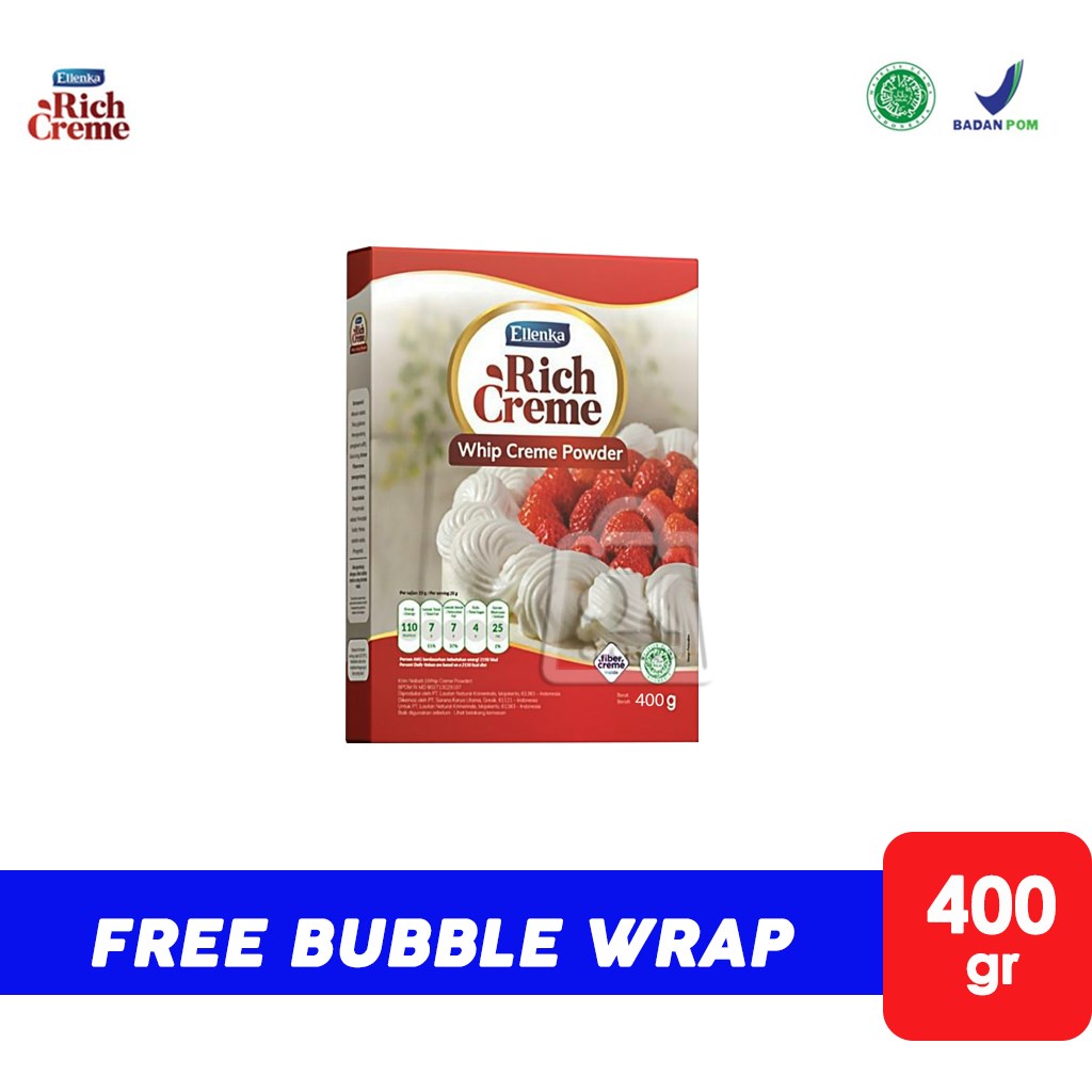 

Whip Cream Bubuk Rich Creme / Whipping Cream Powder (400gr)