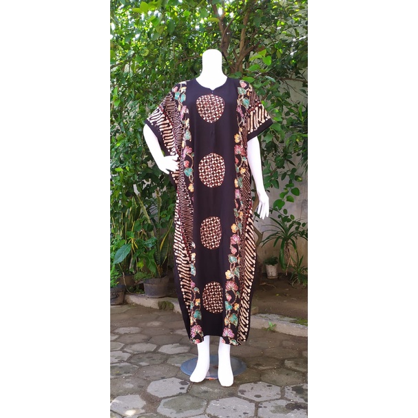 Longdress Kelelawar Lowo Batik Cap Pekalongan Sogan Batang Colet Warna