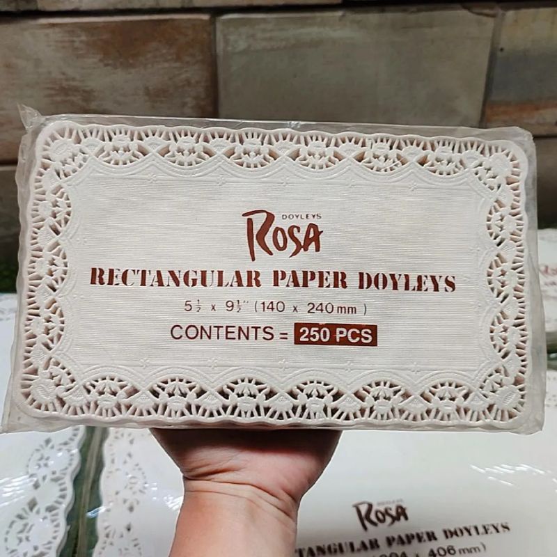 

paper doyleys rosa doilli doley 250pcs persegi panjang rectangular kertas nampan kertas renda kertas kue premium