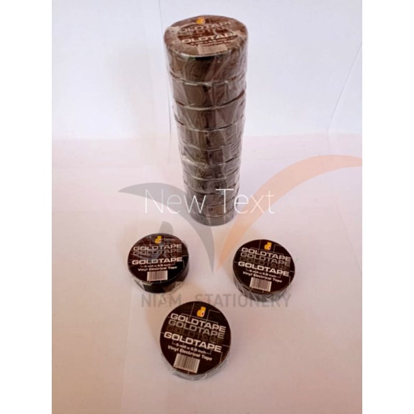 

Isolasi Hitam Satu Slop ( 10 Pcs ) Lakban Hitam Selotip Isolasi Kabel Isolasi Listrik Goldtape