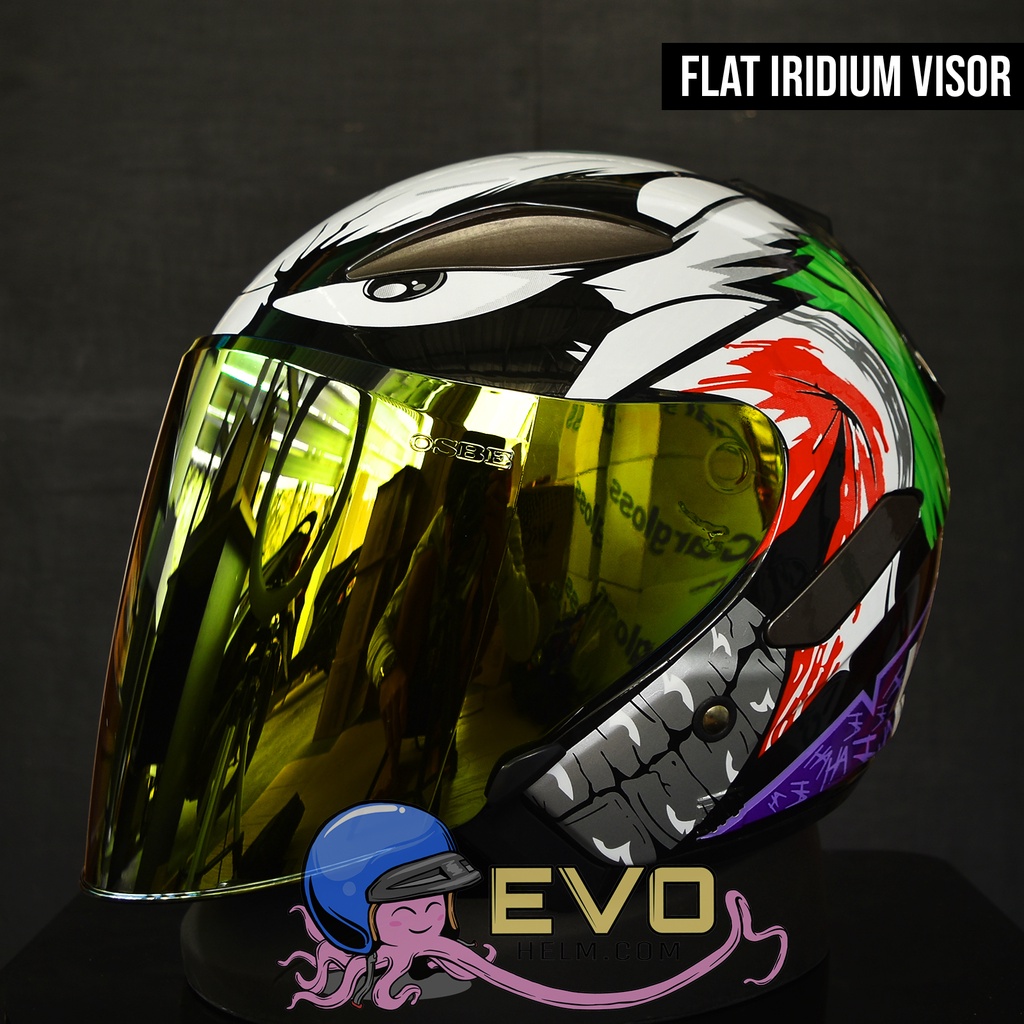 HELM CENTRO VRC MOTIF ORIGINAL FREE VISOR IRIDIUM - ORIGINAL HELM VRC PAKET GANTENG CENTRO-JOKER