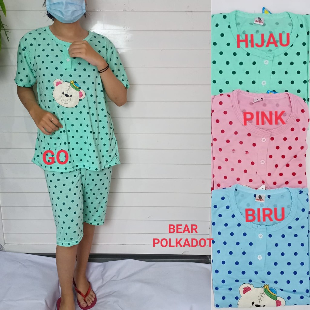 gof BABYDOLL BOBO STANDART Dewasa 3/4 Pakaian Wanita Setelan Baju Tidur Busui Piyama