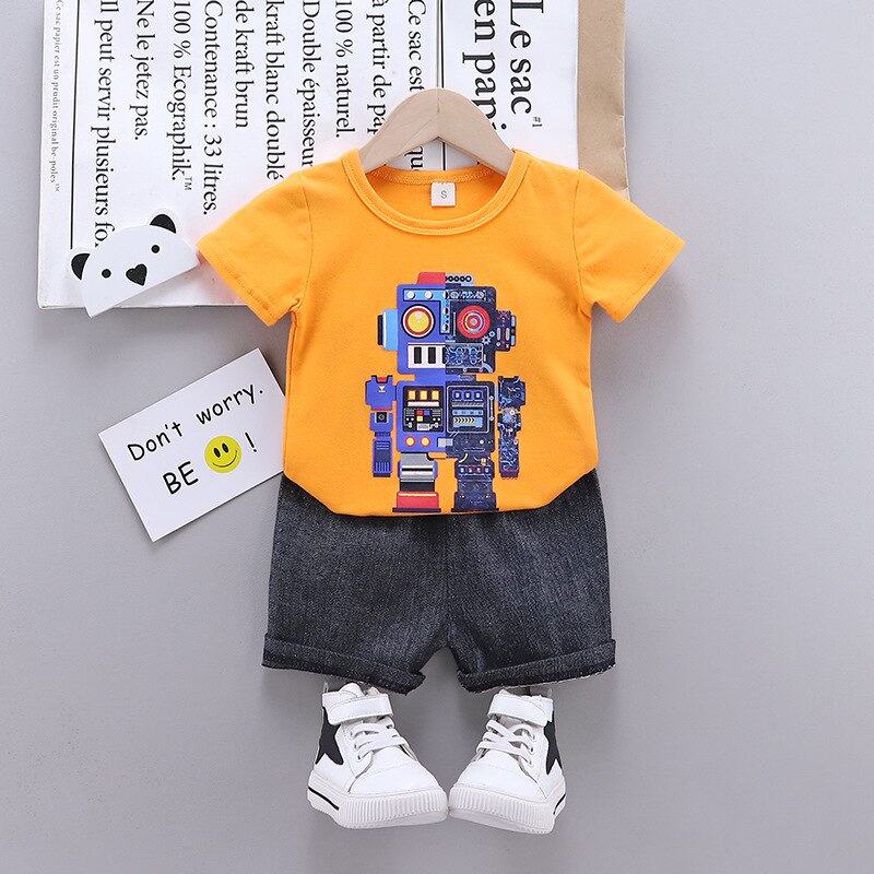 [ PRODUK IMPORT 100% ] SETELAN BAJU ANAK LAKI LAKI BAJU ANAK PEREMPUAN Set Motif ROBOT 009  Baju Anak Berkualitas etelan Anak 8 Bulan - 4 Tahun