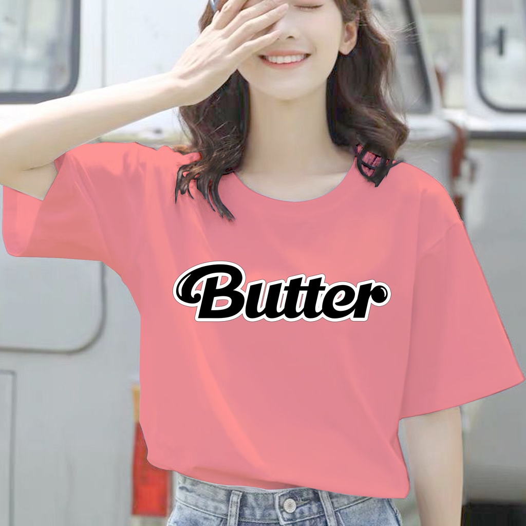 CALVIERO SHOP - BAJU KAOS ATASAN WANITA PRINTFONT BUTTER PRINT