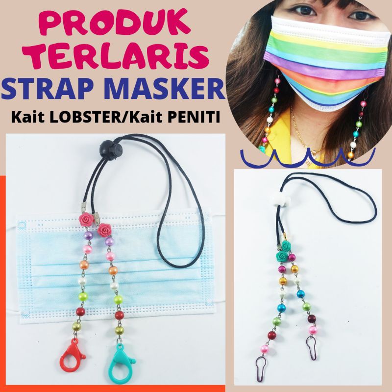 Strap Rantai Masker Mutiara Susun Tali Gantungan Kalung Masker Strap Lanyard Mask Korea