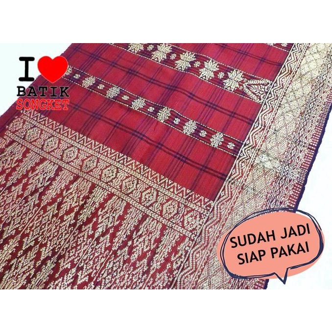 songket pria rumpak kain sarung adat palembang laki-laki melayu tenun