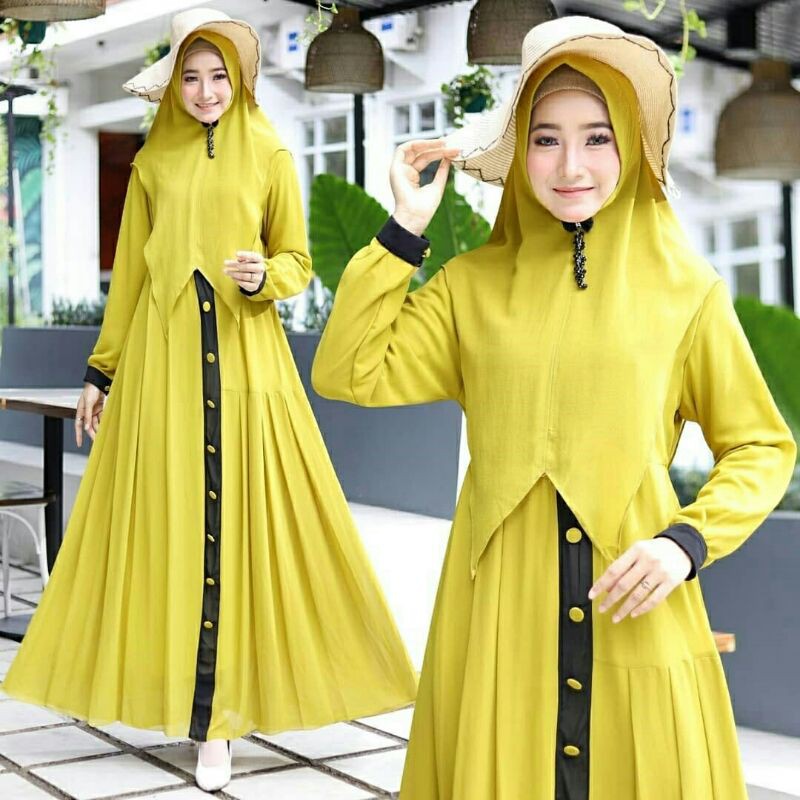 Maxi Maxy Dress Gamis Syari Busui Moscrepe Asyifa