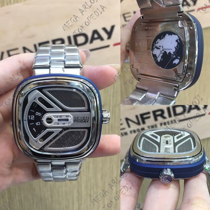 JAM TANGAN COWOK SEVENFRIDAY SF M1B-01 RANTAI FULL SET
