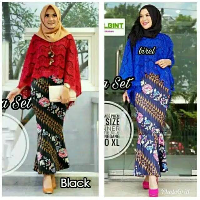 Stelan kebaya caperia atasan dan rok duyung batik