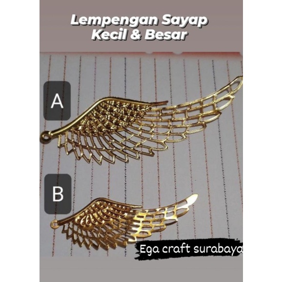 Lempengan Sayap Kecil & Besar Warna Emas Perak Per Pack