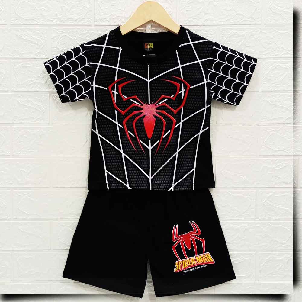 MKids88 - Baju Setelan KAOS Anak SPIDERMAN Aneka Motif SUPERHERO