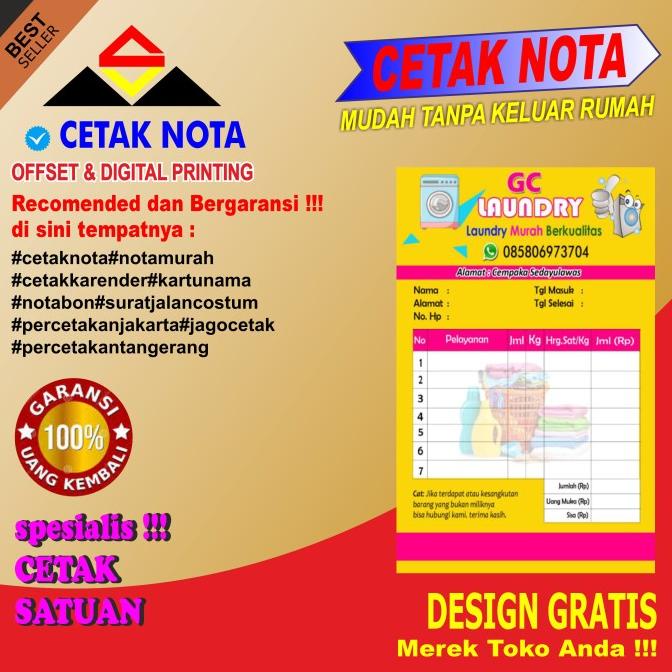 

Office & Stationery | Buku Tulis | Nota Custom Full Color 1/4F Hvs (80G) | Best Seller