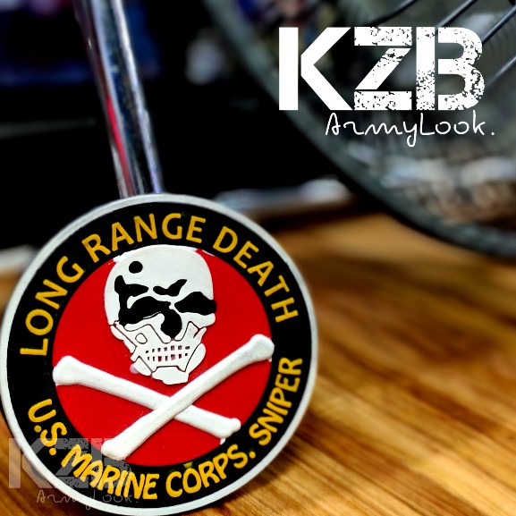 Patch Rubber Velcro LONG RANGE D34TH US Marine Corps Sniper