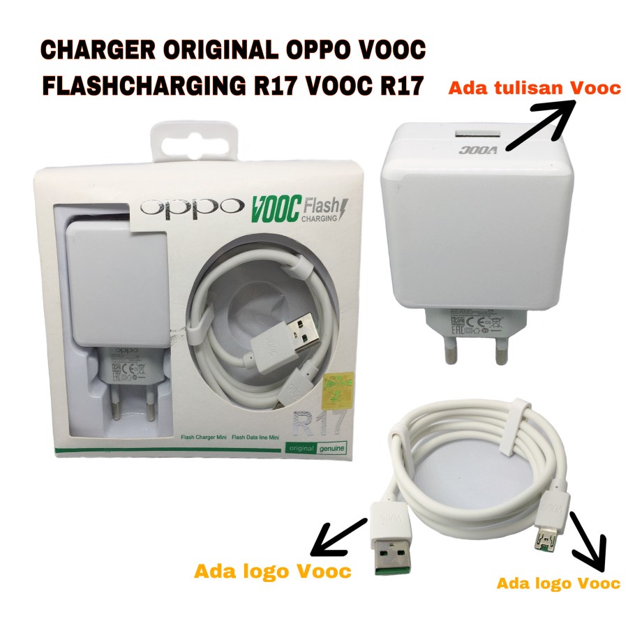 Charger Original Oppo Vooc Flashcharging R17 Vooc R17 Micro Usb