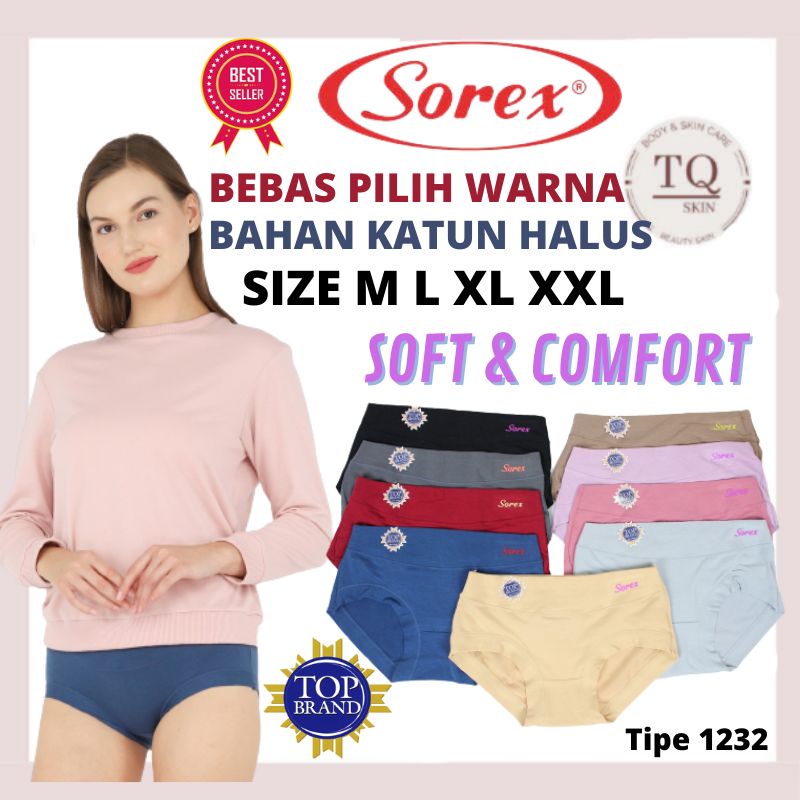 Celana Dalam Wanita Sorex CD wanita Sorex 1232 celana pendek daleman bawahan wanita sexy jumbo lusin