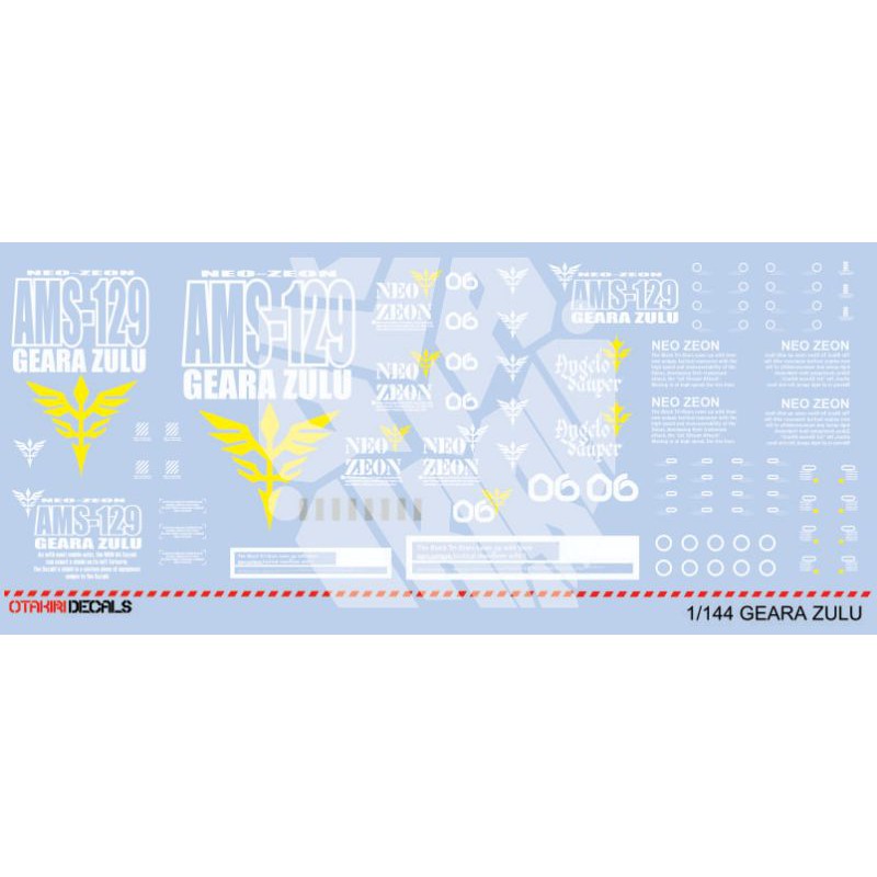 GEARA ZULU PRE CUT SKALA 1/144