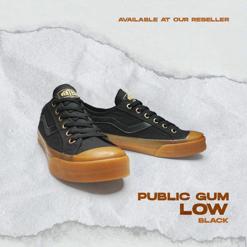 SEPATU VENTELA PUBLIC GUM BLACK LOW ORIGINAL VENTELA BLACK GUM VENTELLA