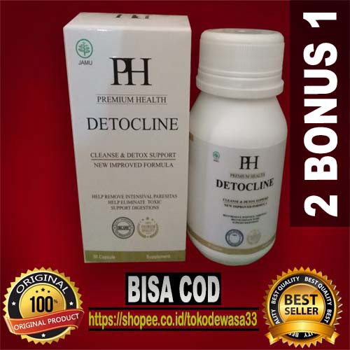 (BISA COD)DETOCLINE ASLI BPOM - Obat Detocline Original anti parasit cacing ruam gatal bau mulut virus detoxic