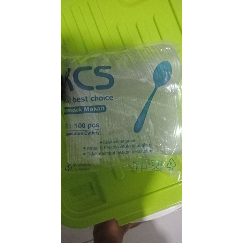 sendok plastik  panjang bening