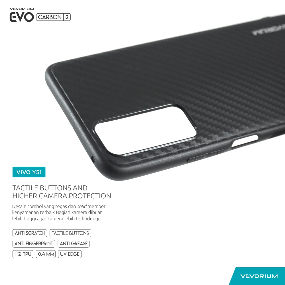 [SALE] VEVORIUM EVO CARBON VIVO Y51 Soft Case Softcase Premium Tekstur