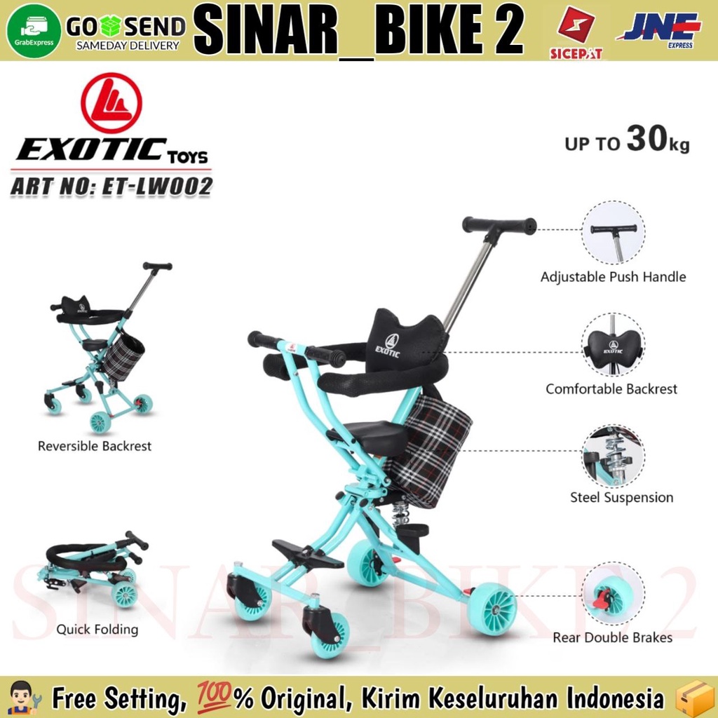 Stroller Baby Trike Exotic Lw-002 Shock Abroser Kursi Dorong Anak