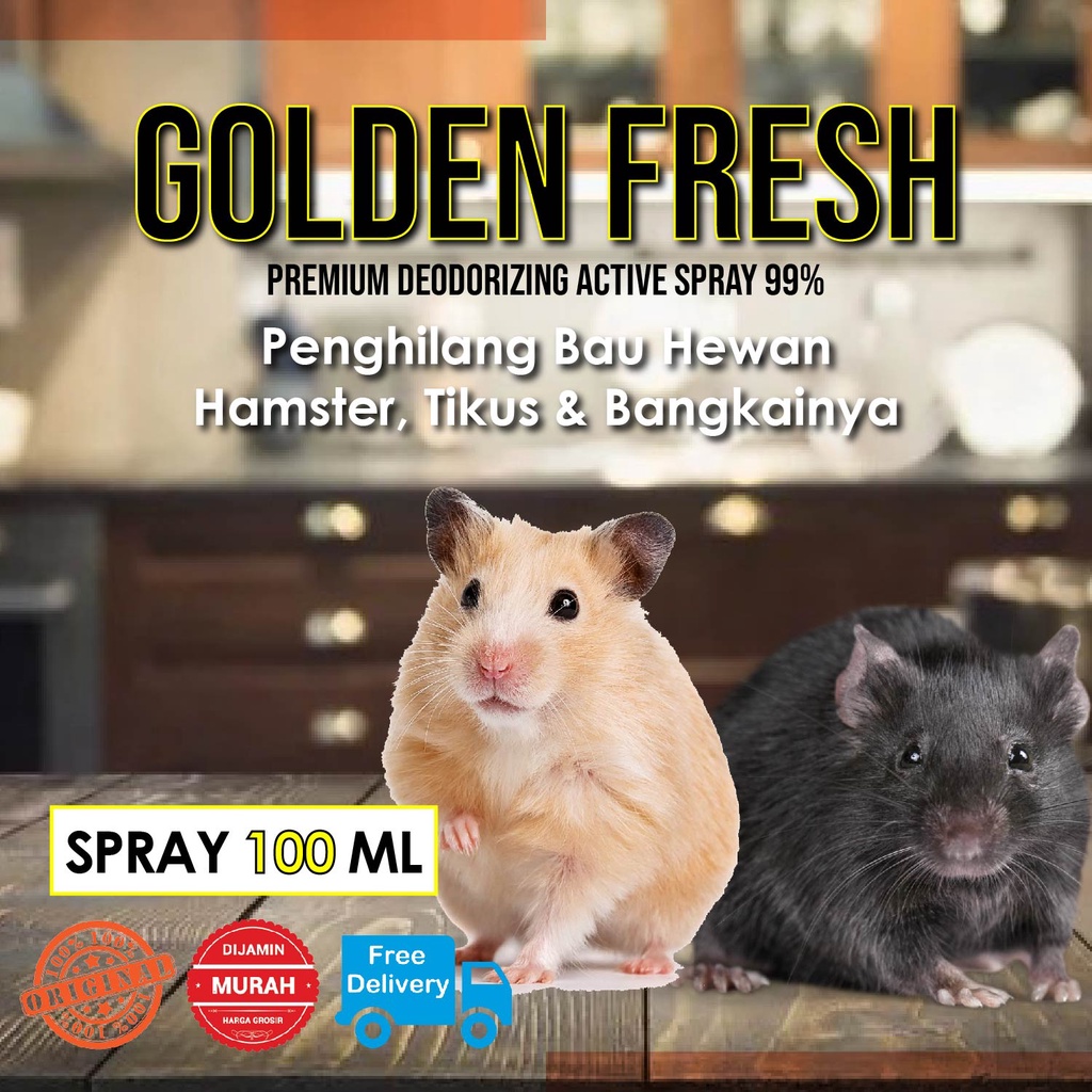 SEMPROTAN PENGHILANG BAU HAMSTER TIKUS & BANGKAI nya GOLDEN FRESH 100 ML Cairan Obat Spray Pembersih