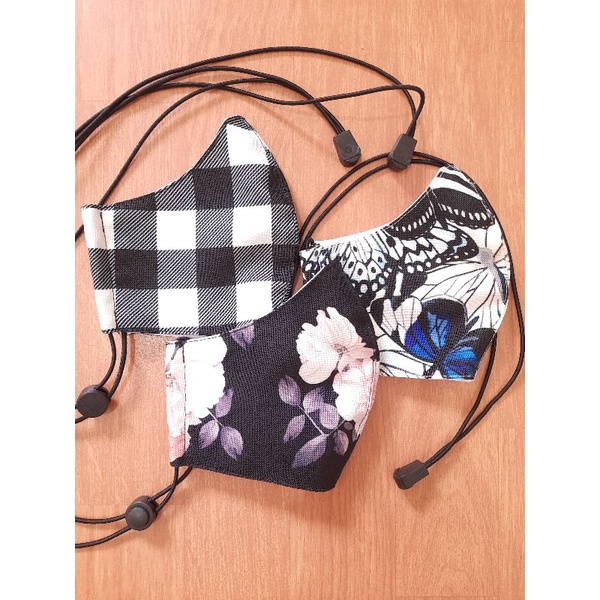 Masker Kain Print Custom Warna Hitam