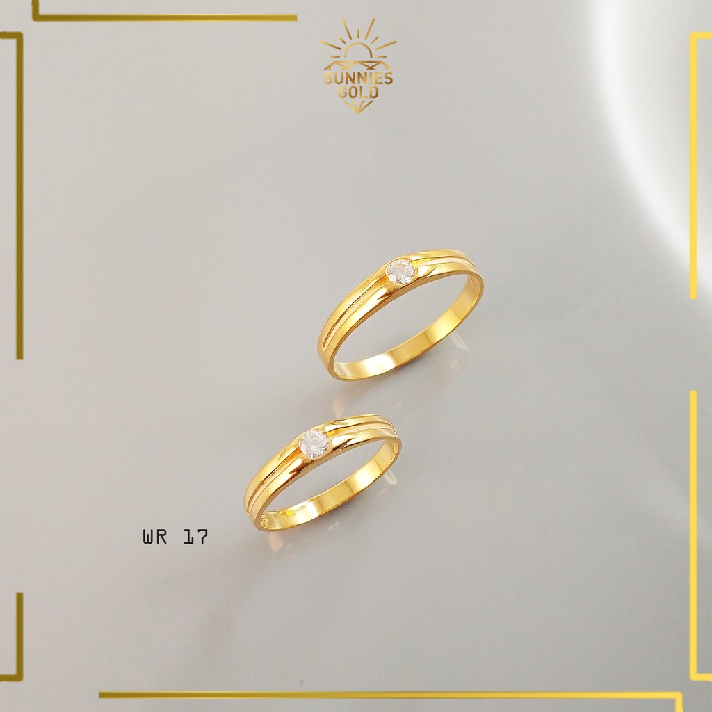 CINCIN NIKAH EMAS ASLI 8K ATAU 16K (SATUAN-1PCS) CINCIN MEWAH ELEGAN