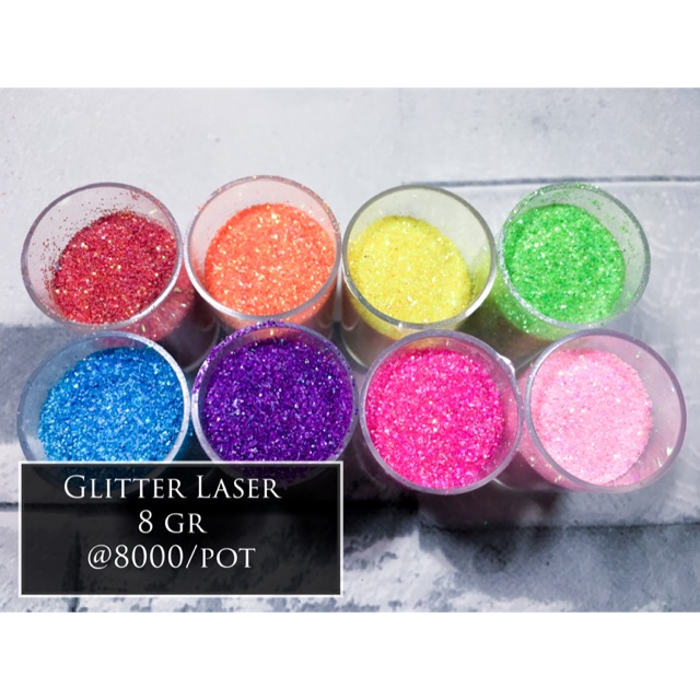 

Glitter Laser warna pastel