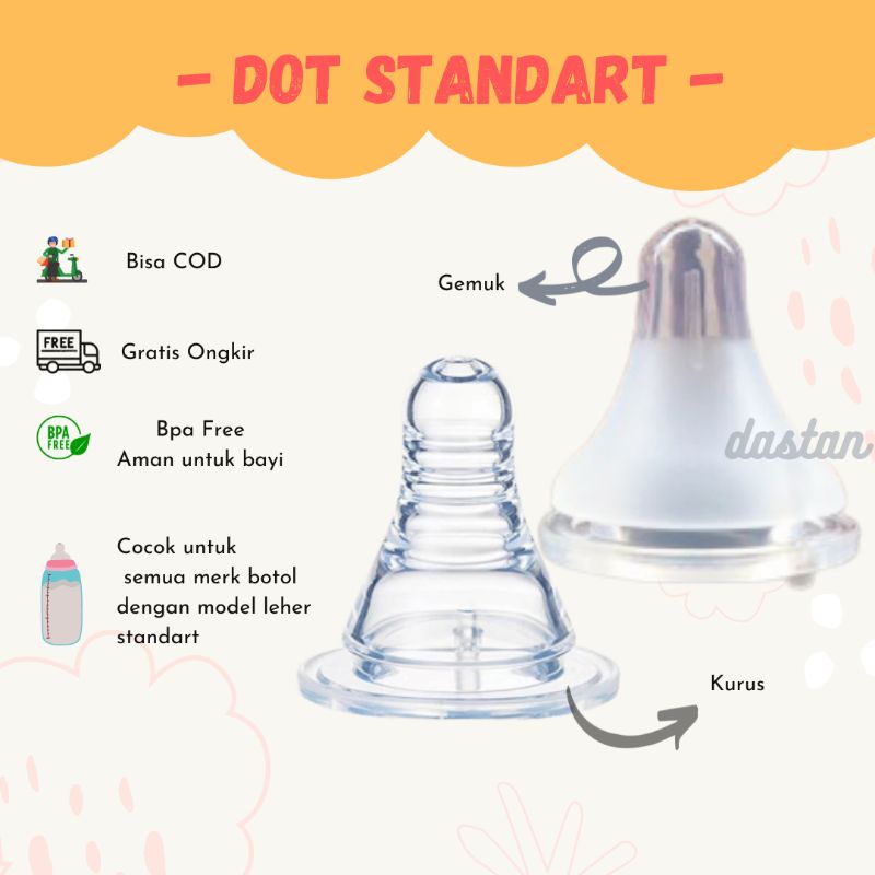Niple Dot Standart untuk Botol Segala Merk