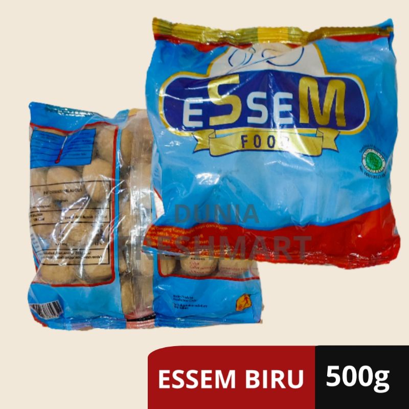 

ESSEM BAKSO SAPI BIRU 700GRAM ISI 50BUTIR BASO SAPI BEEF BALL ESEM BIRU