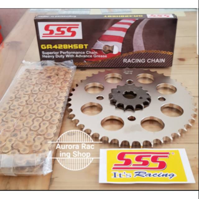 Jual Gear Set Sss Kawasaki W Rantai Sss Hsbt Gold Shopee Indonesia