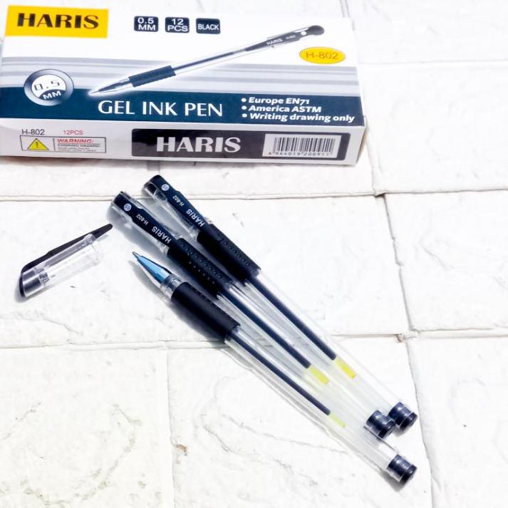 

【Penjualan Terbaik】 Pulpen gel Hitam 0.5mm HARIS ( isi 12 pcs) paling murah