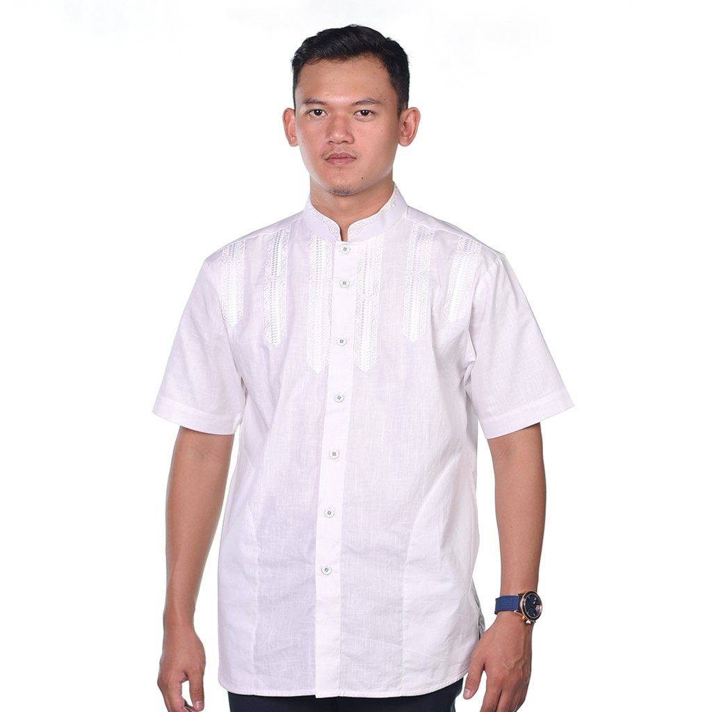  Baju  Muslim Atlas Universal Motif Kombinasi  Garis Putih  