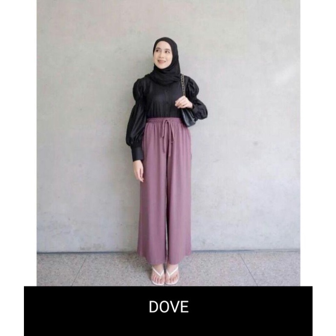 Kinaya / Celana Kulot Wanita Tali / Kulot Rayon-Dove