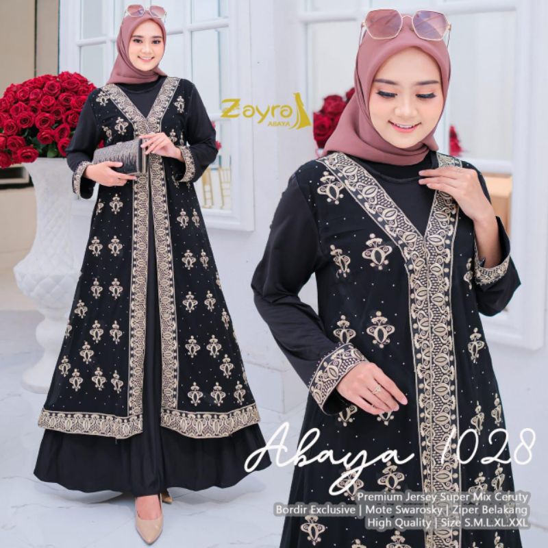 Abaya Turki Original by Nala Bahan Jersey Super mix Ceruty - Abaya Turkey Lebaran Mewah