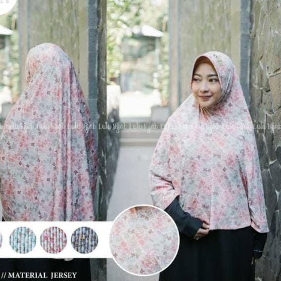 hijab instan syar'i motif bunga dan syar'i motif tydie ori lulu hijab