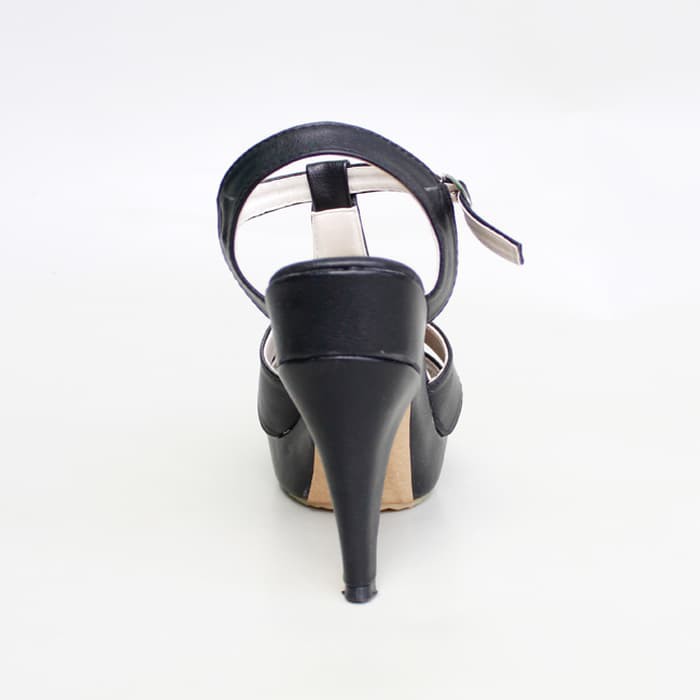 {BEST SALE} PUMP SHOES TOE HIGH HEELS T-STRAP HITAM