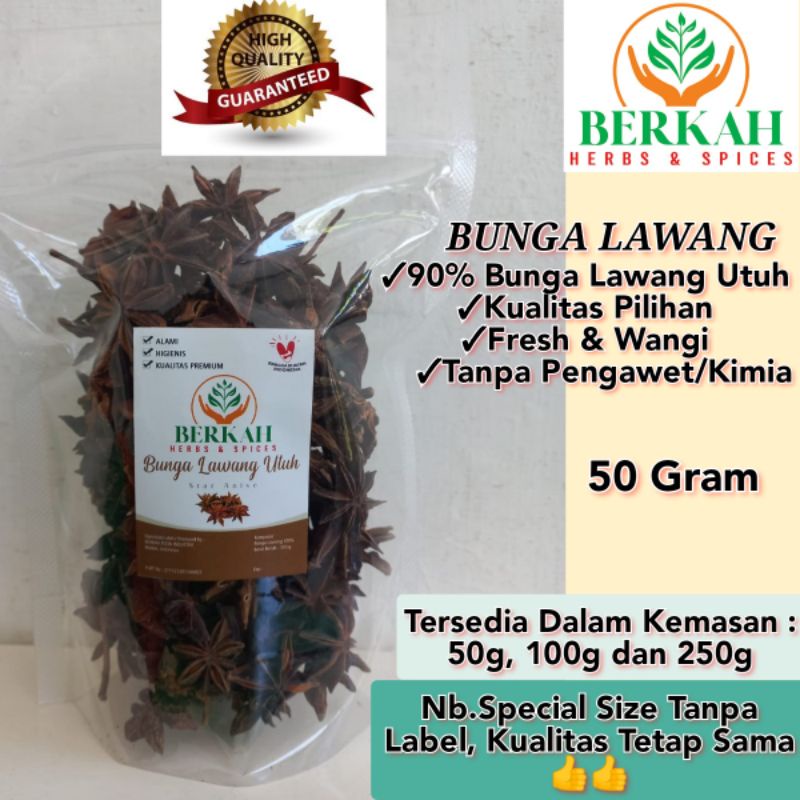 

Bunga Lawang Pekak 50gr Star Anise Kualitas Pilihan Premium Terbaik Halal Tanpa Pengawet