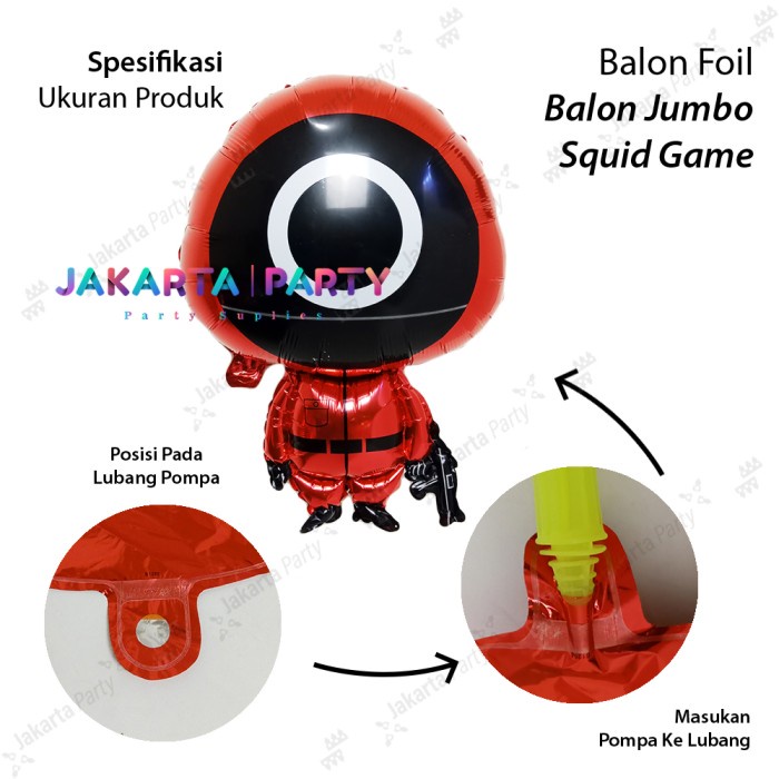 Balon Foil Karakter Squid Game Lingkaran / Balon Foil Squid Game