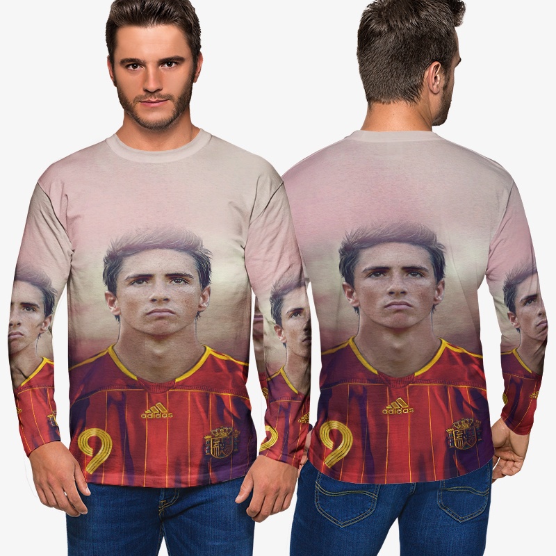 Kaos Pria Fernando Torres Tshirt Bahan Polyester Jersey Casual Style Fashionable Unisex Tees