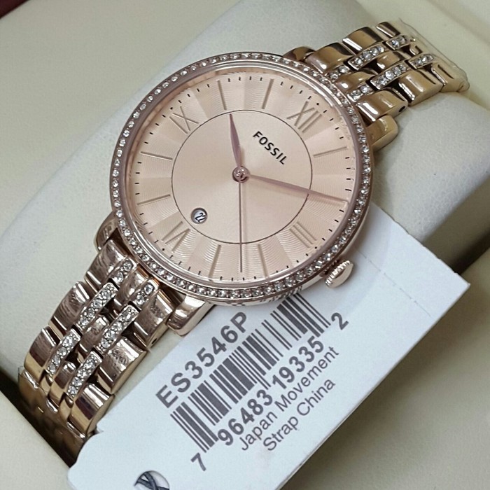 JAM TANGAN PRIA WANITA | RANTAI | KULIT | KARET | MURAH | WANITA ES 3546 ROSEGOLD