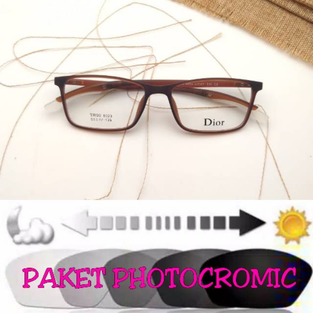 Kacamata Kotak trend | Kacamata Photocromic | Unisex | F 8023
