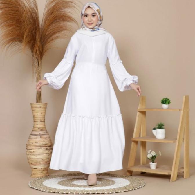 COD Promo Gamis Wanita Putih Bersih Gamis Terbaru 2021 Gamis Remaja Gamis