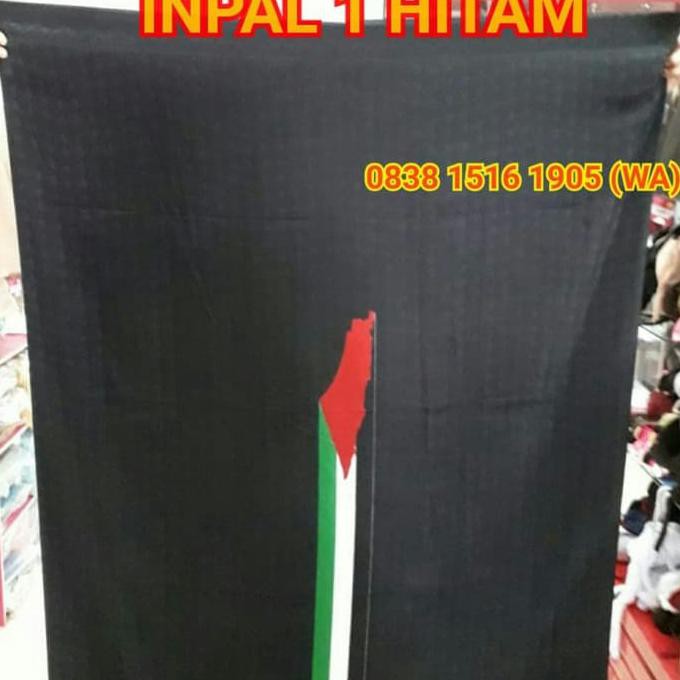 Promo Sarung Rabbani Motif Palestina, Kain Dewasa Hitam / Putih Polos Murah