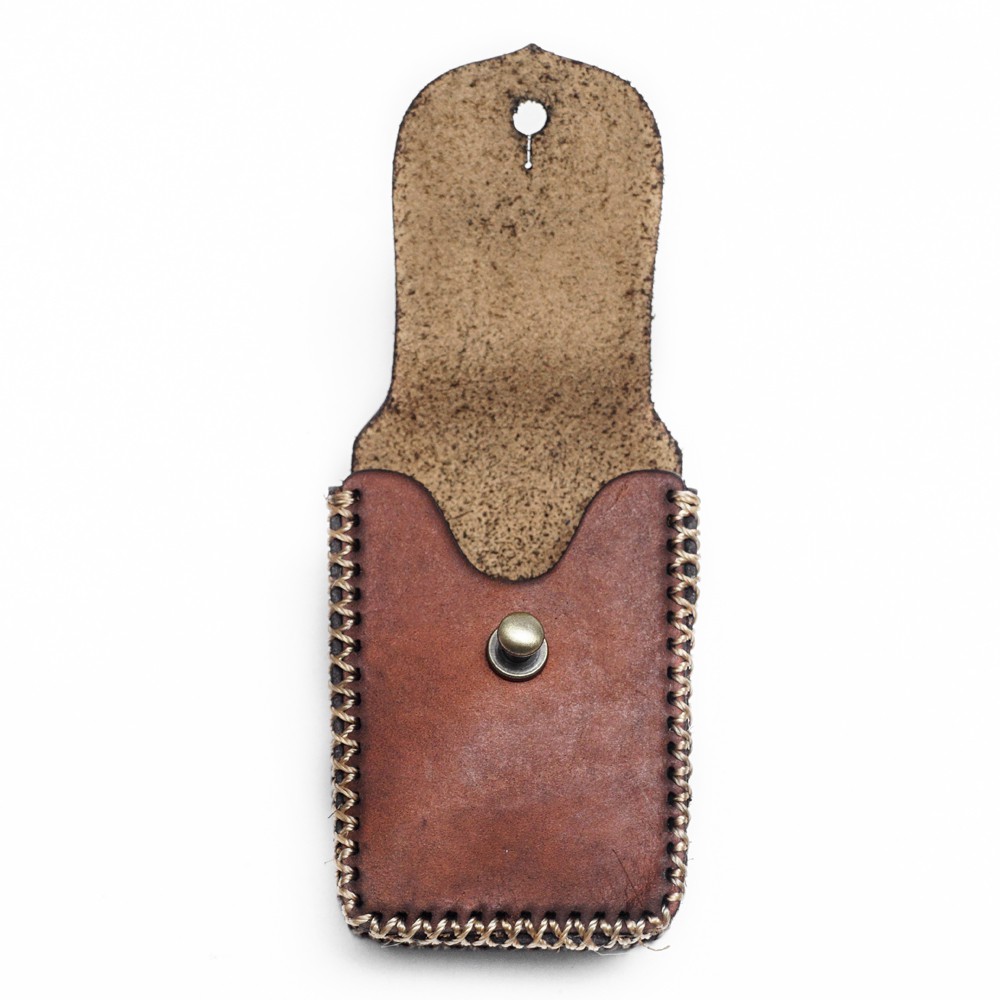 SARUNG CASE ZIPPO KULIT SAPI ASLI CRAZYHORSE - TAN