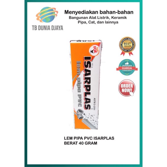 Lem pipa PVC isarplas 40 G Lem isarplas PVC
