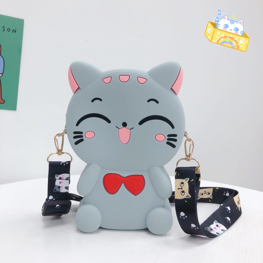 Tas Slempang Motif Kucing Lucu