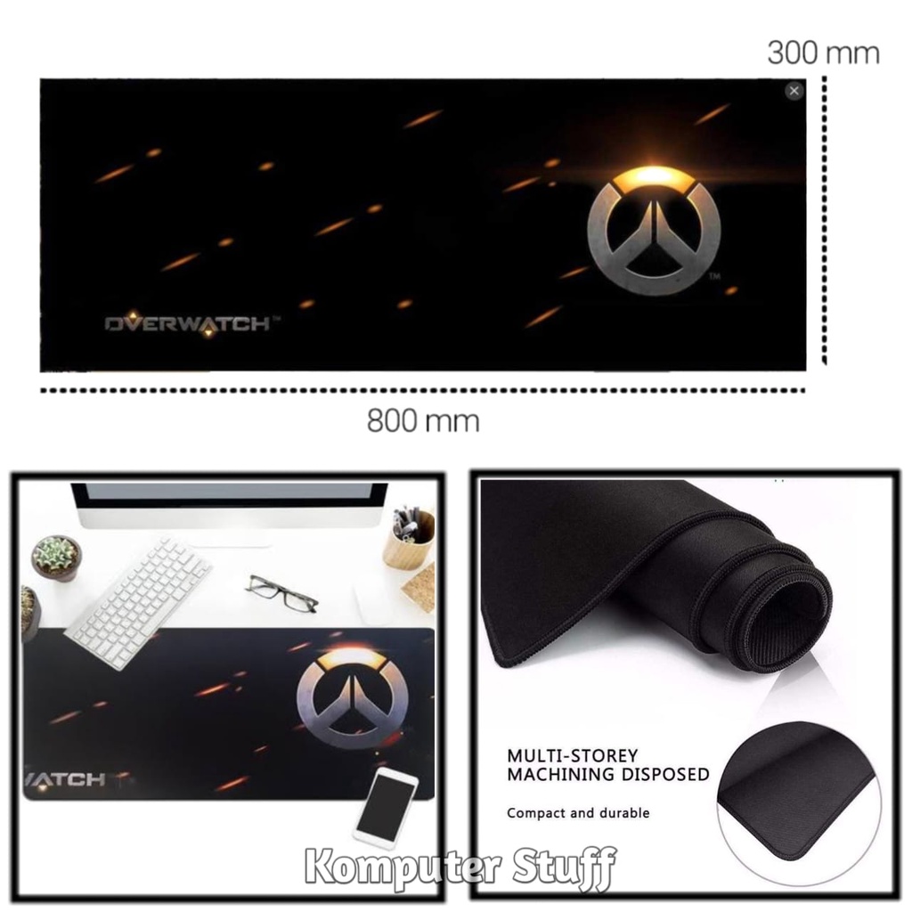 Mouse Pad Gaming XL Desk Mat Desain Game Online 300x800x2mm Overwatch