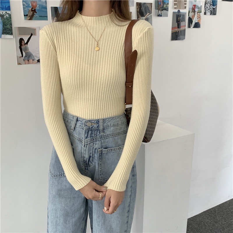 [chaoo.id] korean style Casual rajut Crop Top/Korean style knit sweater